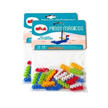 Imagem de Conjunto Pinos Mágicos 60 Peças Monta Monta Original Elka - Elka Brinq
