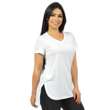 Imagem de Mullet Gola V Blusa Feminina Blusinha Tapa Bumbum - Vesttuario, Branco