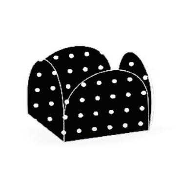 Imagem de Forminhas para Doces 4 Pétalas Poá Preto e Branco 50 unidades NC Toys
