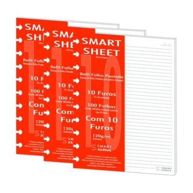 Imagem de Refil Caderno Inteligente 120g 300 Folhas Pautado 10 Furos - Best