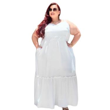 Imagem de Vestido feminino longo de alças largas com elastico todo forrado e bol