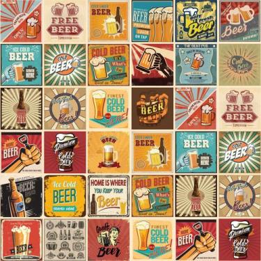 Imagem de Adesivo de Azulejo Cozinha Vintage Beer 10x10cm 200un - Quartinhos
