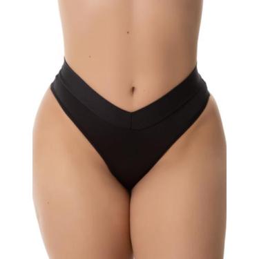 Imagem de Kit 3 Calcinha Fio Dental Duplo Cós Médio Tanga Cinta Modeladora Confo