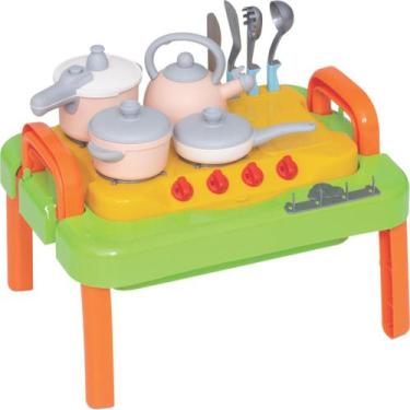 Imagem de Mesinha Infantil Cozinha Gourmet Bebês Panelas Faz de Conta - Mercotoy