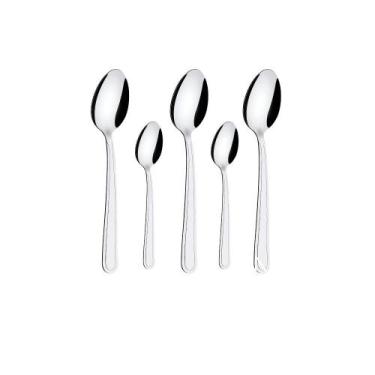 Imagem de Conjunto Chá e Sobremesa Búzios 48 Peças Totalmente em Aço Inox IBAG -