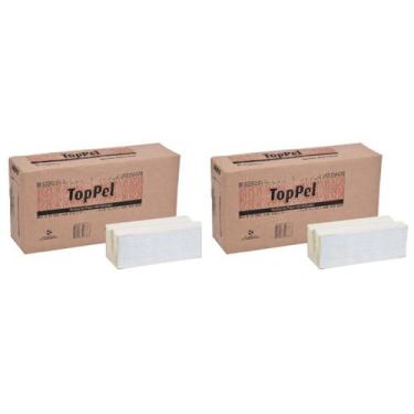 Imagem de Kit 2 Pacotes de Papel Interfolha Branco 20x21cm 2 dobras folha simple