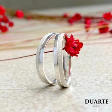 Imagem de Par de Alianças para Namoro em prata 950 - 3mm  Áustria - Duarte Joias