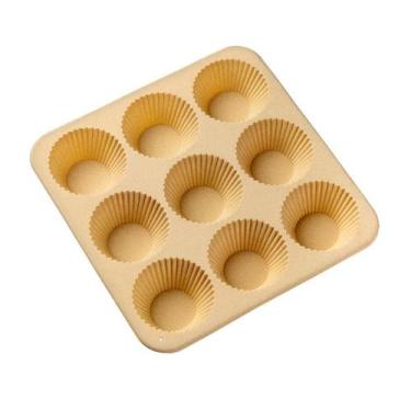 Imagem de Forma De Silicone - 22x22x3Cm - Colors Cupcake 9 Cav - Bege - 1 unidad