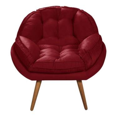 Imagem de Poltrona Decorativa Flórida Em Tecido Suede Pés Madeira - Neros Interi