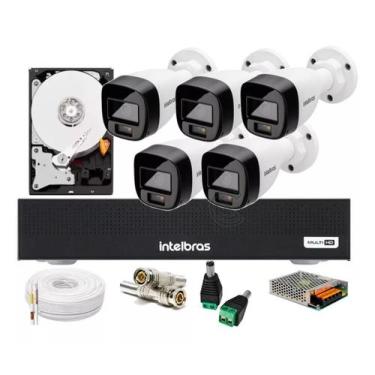 Imagem de Kit 5 Cameras de Seguranca Intelbras 3220 Full Color C/ Audio, Dvr 8ch