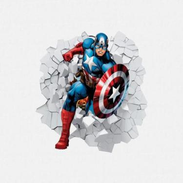 Imagem de Adesivo Buraco na Parede Recortado Herói Capitão América PPDAD012 - Pa