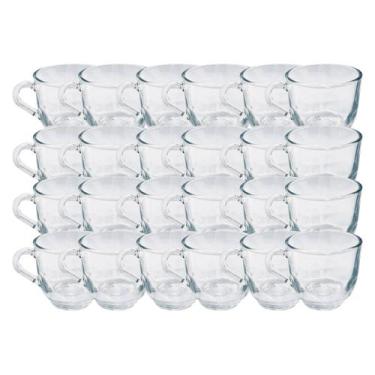 Imagem de Kit 24 Xicaras Vidro Resistente 150ML Para Cha Cafe Transparente - PRA