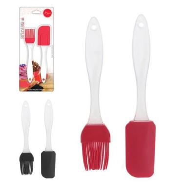 Imagem de Kit Espatula + Pincel Culinario Silicone Confeitar Pão - Art House