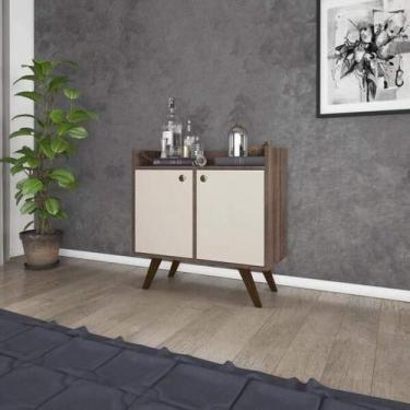 Imagem de Buffet Retrô com 2 Portas - Rústico/Off White - Movelbento, Branco