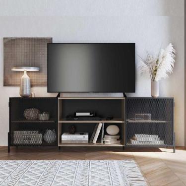 Imagem de Rack Sala Para Tv 70 Polegadas Industrial Com 2 Portas 1,80m - Artesan