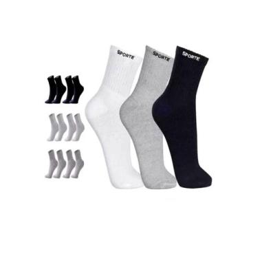 Imagem de Conjunto com 6 Pares de Meias Esportivas Cano Longo - Abafarto, Unisse