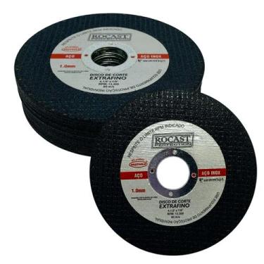 Imagem de Kit 25 Disco Corte Aço Inox Fino 4.1/2 Para Esmerilhadeira Lixadeira A