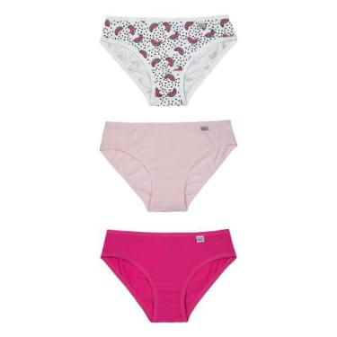 Imagem de Kit/3 Calcinha Miss Delrio 51309 Infantil Sortidas Cotton T. P/GG, P, 