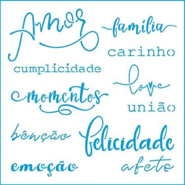 Imagem de Stencil Litoarte 20 X 20 cm - STXX - 181 Palavras Otimismo