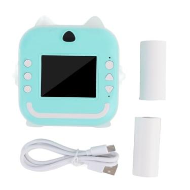 Imagem de Câmera Digital de Impressão Instantânea 1080P Câmera de Impressão Instantânea Com Papel de Impressão Câmera Digital Selfie de 48MP Impressão Térmica Bateria de 800mAh para (GREEN)