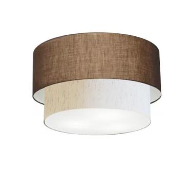 Imagem de Plafon Duplo Cilíndrico Vivare Md-3045 Cúpula em Tecido 40x35cm - Bivo