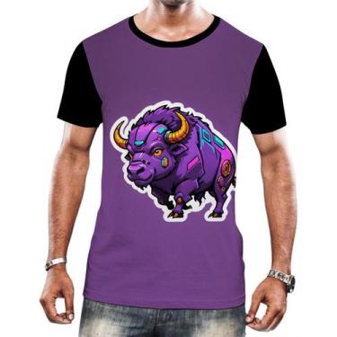 Imagem de Camiseta Camisa Tshirt Animais Cyberpunk Búfalo Africa HD 2 - Enjoy Sh