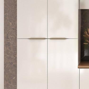 Imagem de Paneleiro Duplo em Aço 4 Portas Dobradiça Slow Motion Renova Branco Neve