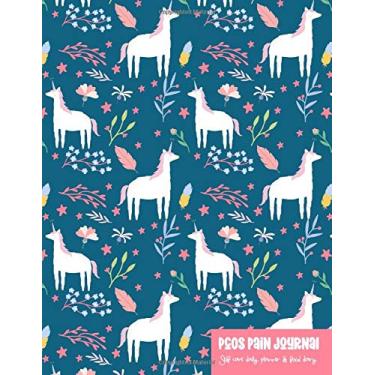 Imagem de PCOS Pain Journal: Self Care Daily Planner and Food Diary - Unicorns