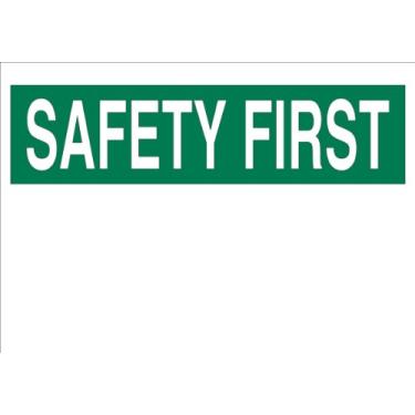 Imagem de Brady Placa em branco de fibra de vidro premium 75990 - cabeçalhos pré-impressos, 25,4 cm x 35,5 cm, legenda "Safety First"