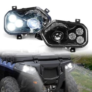 Imagem de A & UTV PRO Farol Angel Eye para Polaris Sportsman 2009-2017 850 800 570 550 500 400 acessórios faróis dianteiros com luzes de farol alto e baixo, 2 peças