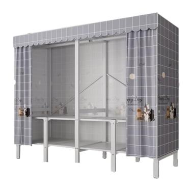 Imagem de Guarda-roupa Armário dobrável portátil para crianças, guarda-roupa com haste suspensa, empilhável, grosso, armário de armazenamento para casa, quarto armário