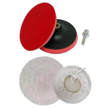 Imagem de Kit para Polimento com Boina Lã de Carneiro + Disco 125mm + Adaptador Furadeira