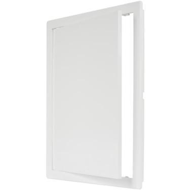 Imagem de Painel de acesso de plástico branco de 30,5 x 40,6 cm. Painel de porta do eixo de serviço. Encanamento, eletricidade, aquecimento, painel de acesso à parede de alarme para drywall. Tampa de orifício