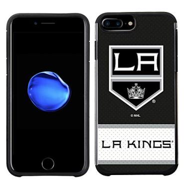 Imagem de Apple iPhone 8 Plus/iPhone 7 Plus/iPhone 6s Plus/iPhone 6 Plus - Capa traseira texturizada de jérsei preto licenciado pela NHL em TPU preto