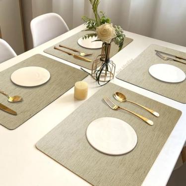 Imagem de 8 Jogo Americano Juta Areia - Impermeável Limpa Facil Pvc