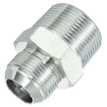 Imagem de PATIKIL Conectores de mamilo redutores hexagonais adaptador de tubo 1-5/40.6 cm macho 37° Flare JIC x 1-1/10.2 cm macho NPT, adaptador de bocal redutor de encaixe de tubulação encaixe hidráulico de