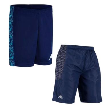 Imagem de Kit 2 Bermudas Kappa Treino Masculina - Azul e Marinho M-Masculino