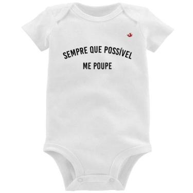Imagem de Body Bebê Sempre que possível me poupe - Foca na Moda, Branco, M
