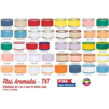 Imagem de 10m De Fita De Tnt Aramada - 35mm X 10m - Fitas Regina Woldmann, Branc