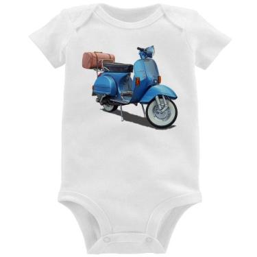 Imagem de Body Bebê Scooter Azul - Foca na Moda, Branco, GG