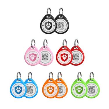 Imagem de ilFindYou Pacote com 6 etiquetas personalizadas para gatos pequenas, com código QR para coleira de gatinho, escaneie alertas de localização, cores mistas P