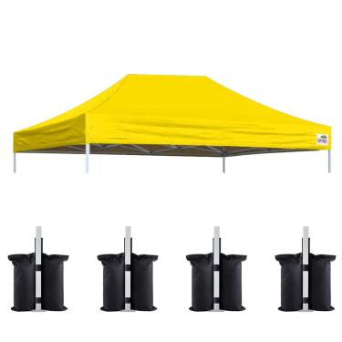 Imagem de Eurmax Capa de reposição para tenda de gazebo pop-up dos EUA, pacote de bônus com 4 peças, bolsa de peso (25 x 38 cm, amarelo)