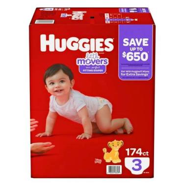 Imagem de Fraldas Huggies Little Movers Tamanho 3 (7-13kg) - Pacote com 174 Unid