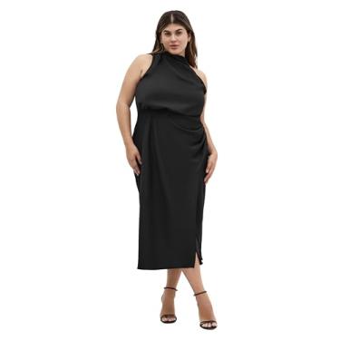 Imagem de City Chic Vestido feminino - frente única, Preto, 25 Plus Size