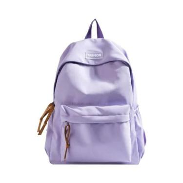 Imagem de Mochila Escolar Kawaii de Grande Capacidade - Estilo Coreano, Lavanda
