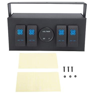 Imagem de GRCFUMO 4 Gang Rocker Switch Box, Rocker Switch Panel Toggle Dash, Rocker Switch Panel Toggle Dash para barco, carro, Rv, veículos, caminhão, iate