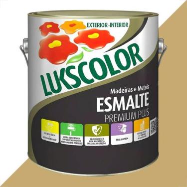 Imagem de Tinta esmalte lukscolor alto brilho 3600ml camurca claro