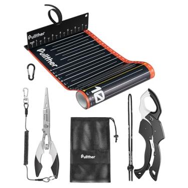 Imagem de pullther fishing Kit de ferramentas de pesca, prendedor de peixe de 23,4 cm, régua de peixe de 134,6 cm, alicate de pesca, equipamento de pesca, presentes de pesca para homens