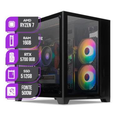 Imagem de PC Gamer Mancer, AMD RYZEN 7 5700X, Water Cooler, RX 5700 XT 8GB, 16GB