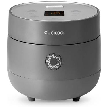 Imagem de Panela de Arroz CUCKOO 3 Xícaras Cru / 6 Xícaras Cozido, com Lógica Fuzzy, Timer, Modo Limpeza Automática, Tigela Antiaderente, Cinza